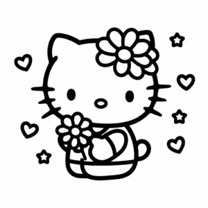 Dibujo de hello kitty gratis para colorear