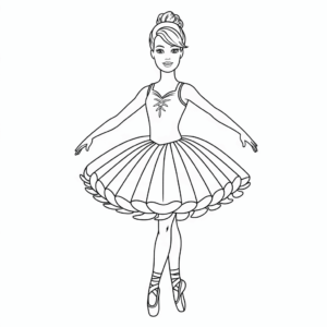 Dibujo de Barbie bailarina para colorear