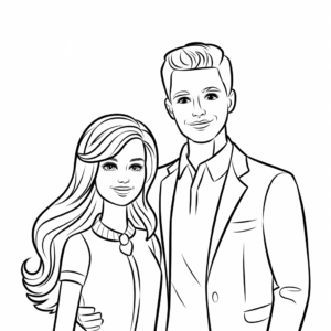Dibujo de Barbie y Ken para colorear