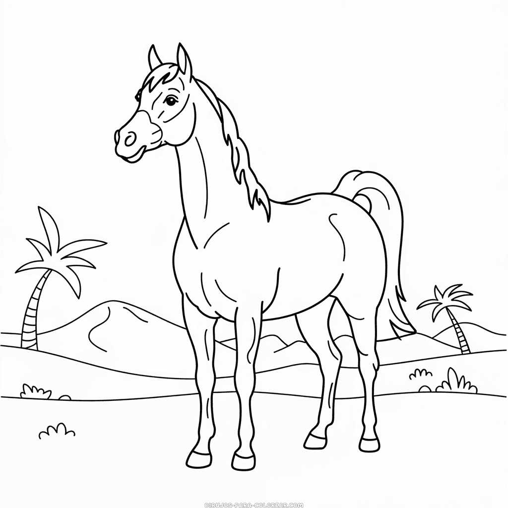 Dibujo de Caballo Árabe para colorear