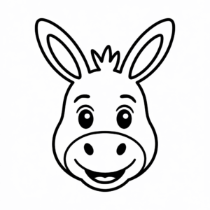 Dibujo de Cara de Burro para colorear