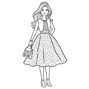 Dibujo de conjunto de Barbie para colorear