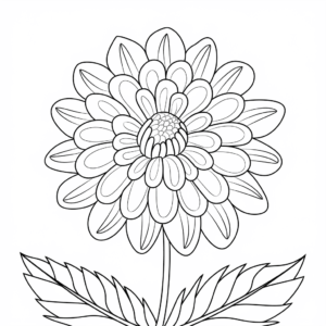 Dibujo de flor de dalia para colorear