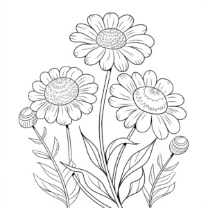 Dibujo de flor de escabiosa para colorear