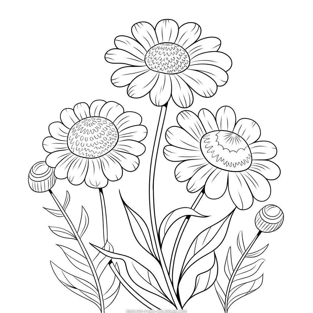 Dibujo de flor de escabiosa para colorear