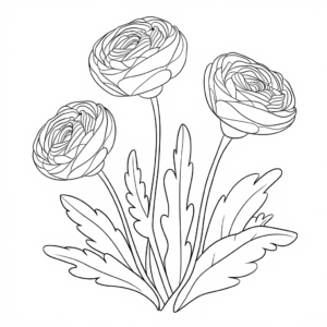 Dibujo de Flor de ranúnculo para colorear