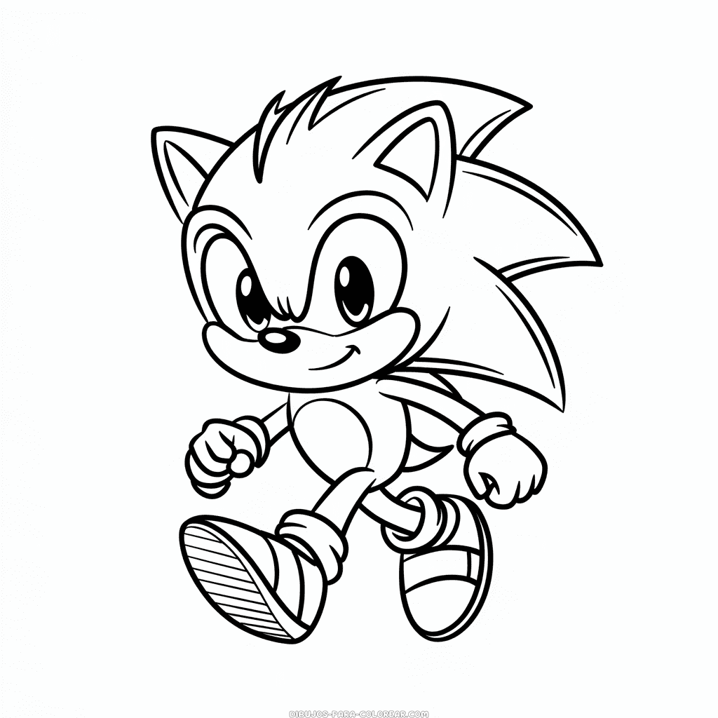 Dibujo de Sonic feliz para colorear
