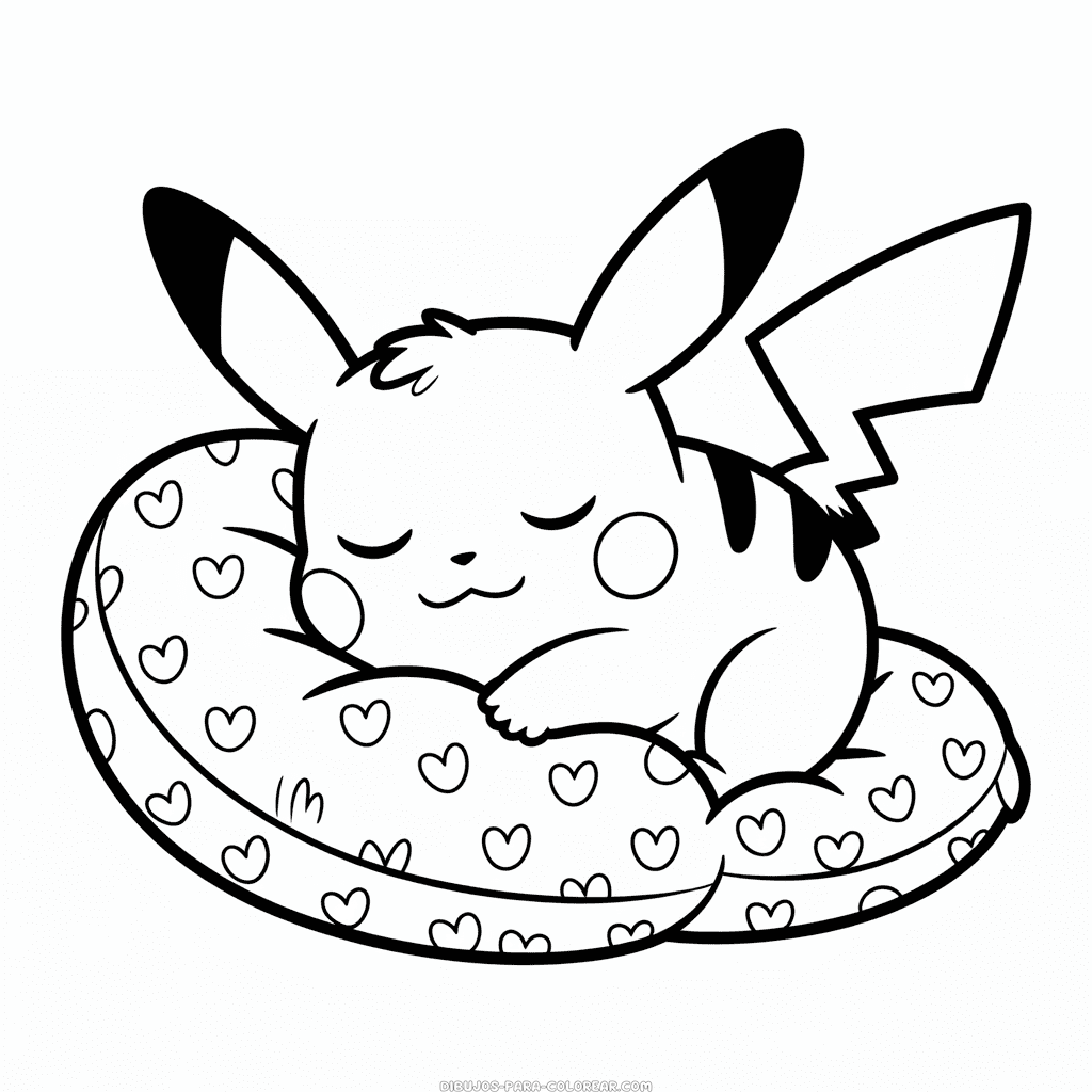 Dibujo de Adorable Pikachu para Colorear