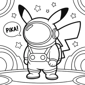 Dibujo de Among Us Pikachu para Colorear