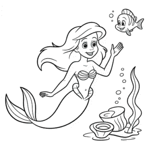 Dibujo de Ariel Disney para Colorear