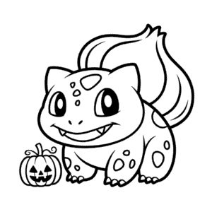 Dibujo de Bulbasaur de Halloween para Colorear