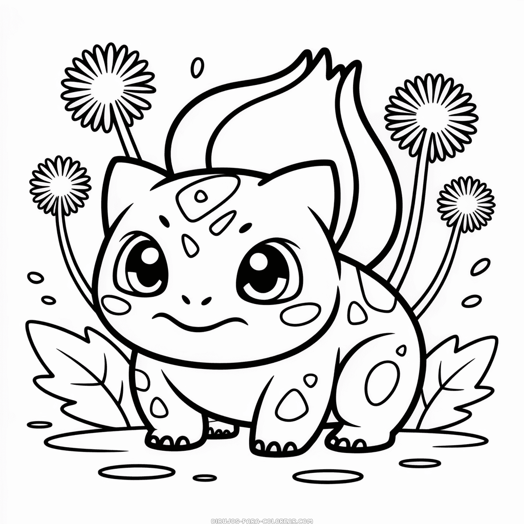 Dibujo de Bulbasaur Kawaii para Colorear