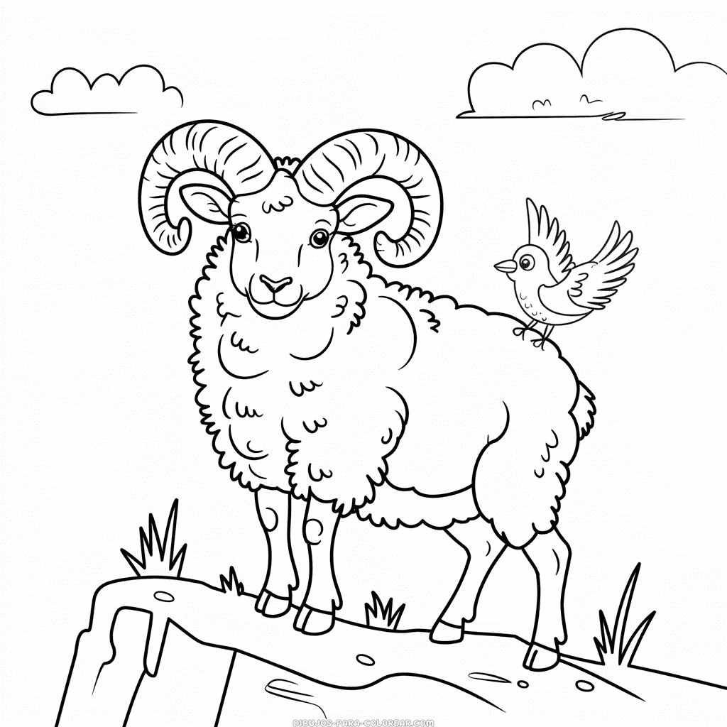 Dibujo de Carnero de Bighorn para Colorear