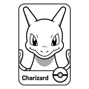 Dibujo de Carta de Charizard para Colorear