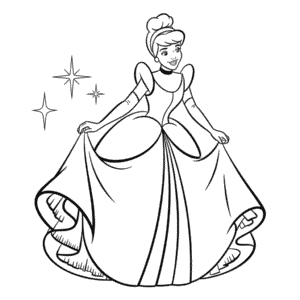 Dibujo de Cenicienta Princesa Disney para Colorear