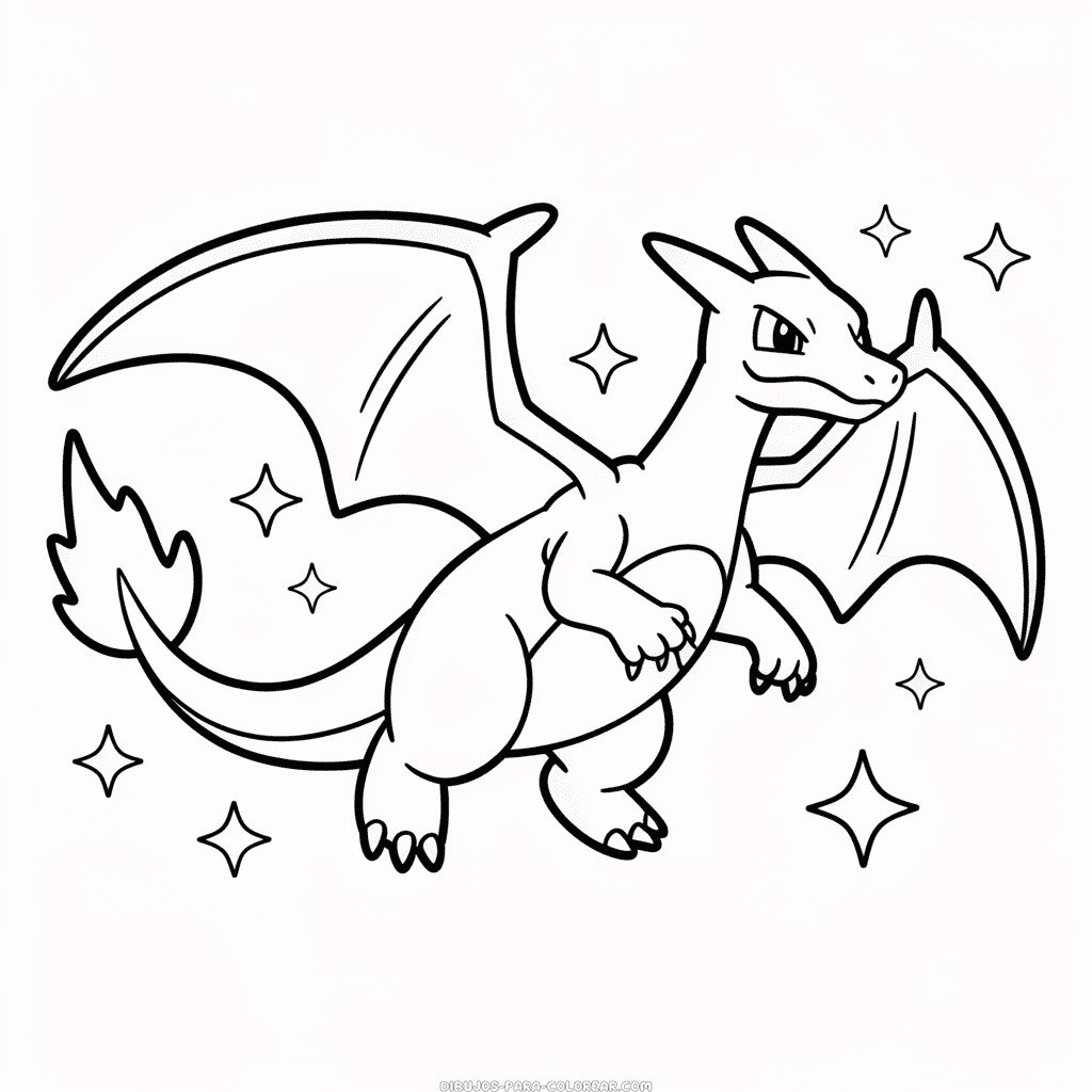 Dibujo de Charizard Azul para Colorear