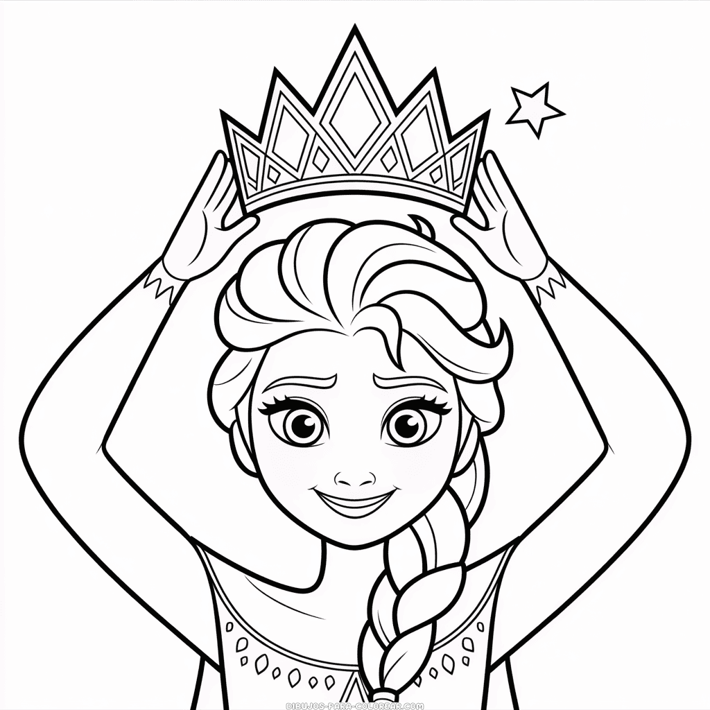 Dibujo de Corona de Elsa para Colorear