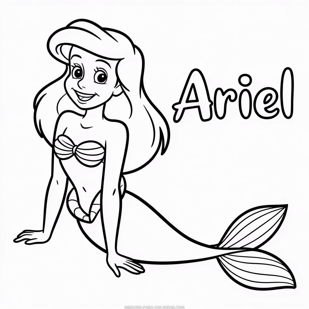 Dibujo de Dibujos de Ariel para Colorear