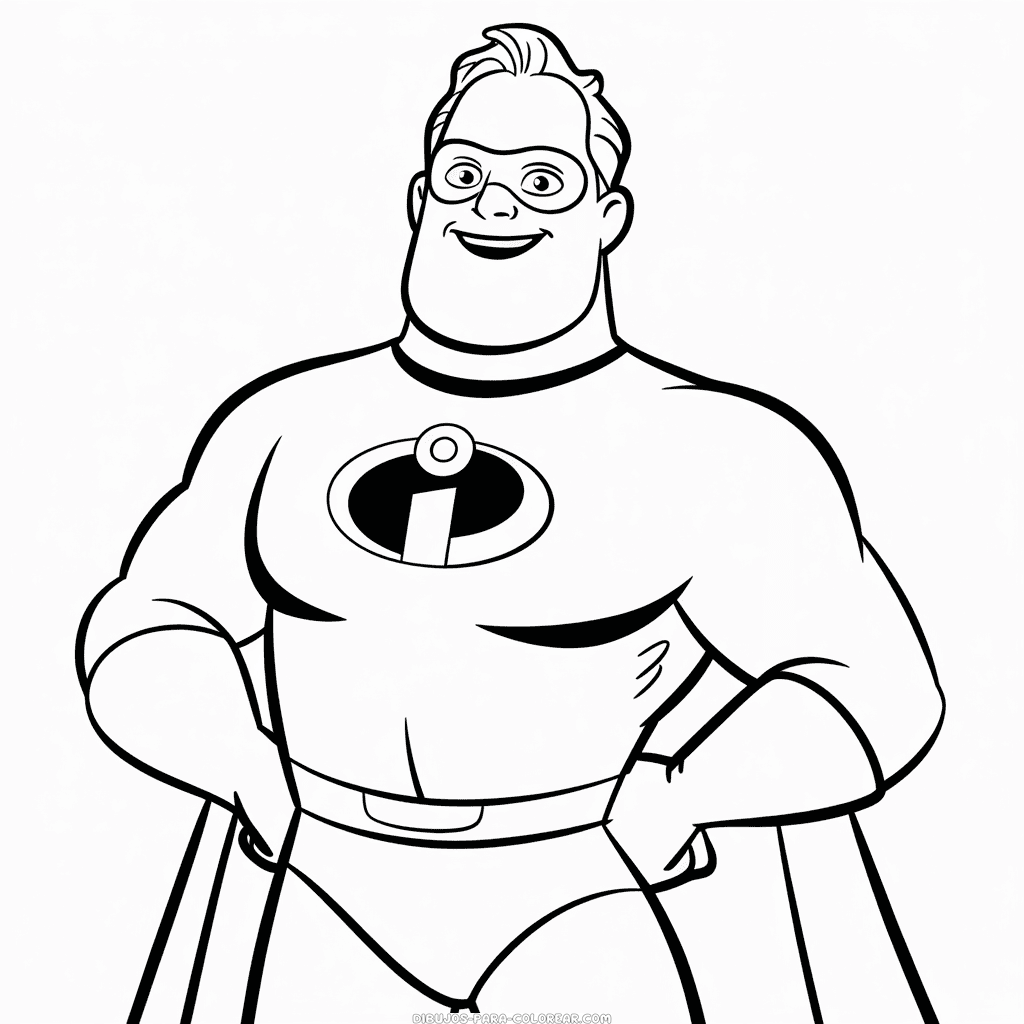 Dibujo de Disney Bob Parr Los Increíbles para Colorear