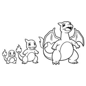 Dibujo de Evolución de Charizard para Colorear