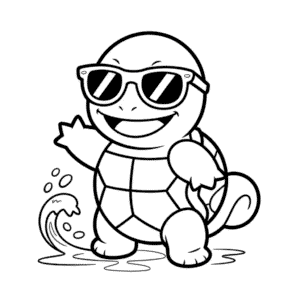 Dibujo de Genial Squirtle para Colorear