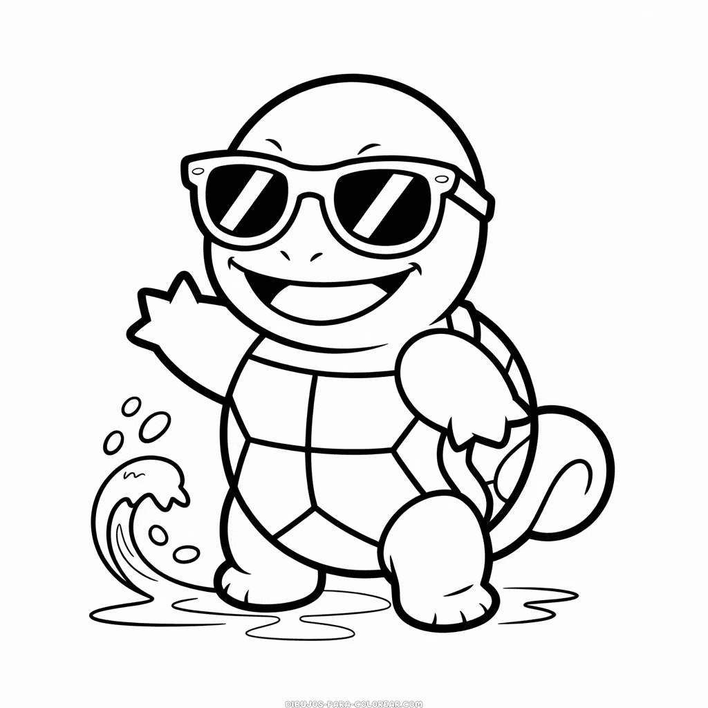 Dibujo de Genial Squirtle para Colorear