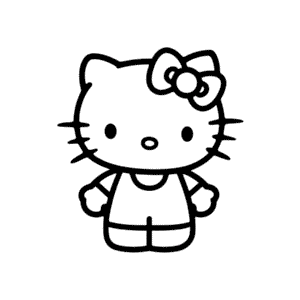 Dibujo de Hermosa Hello Kitty para Colorear