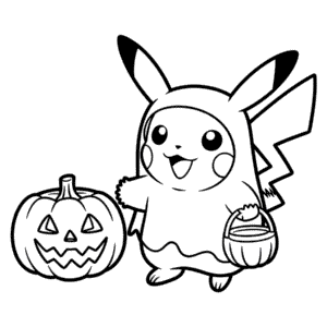 Dibujo de Pikachu de Halloween para Colorear