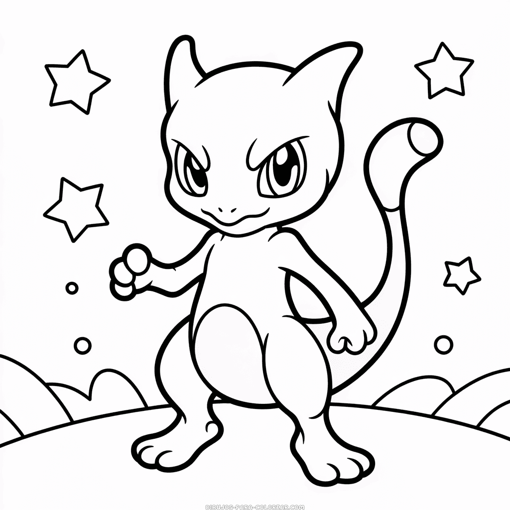 Dibujo de Pokemon Mewtwo para Colorear