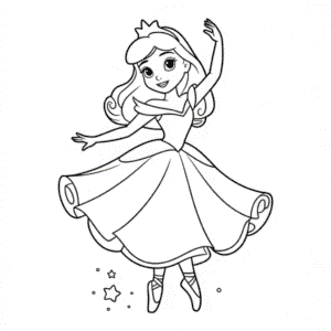 Dibujo de Princesa Disney Bailarina para Colorear