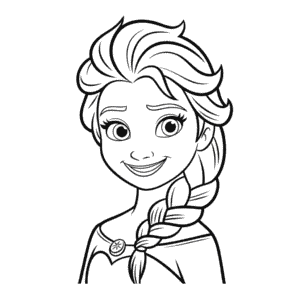 Dibujo de Princesa Disney en Blanco y Negro para Colorear
