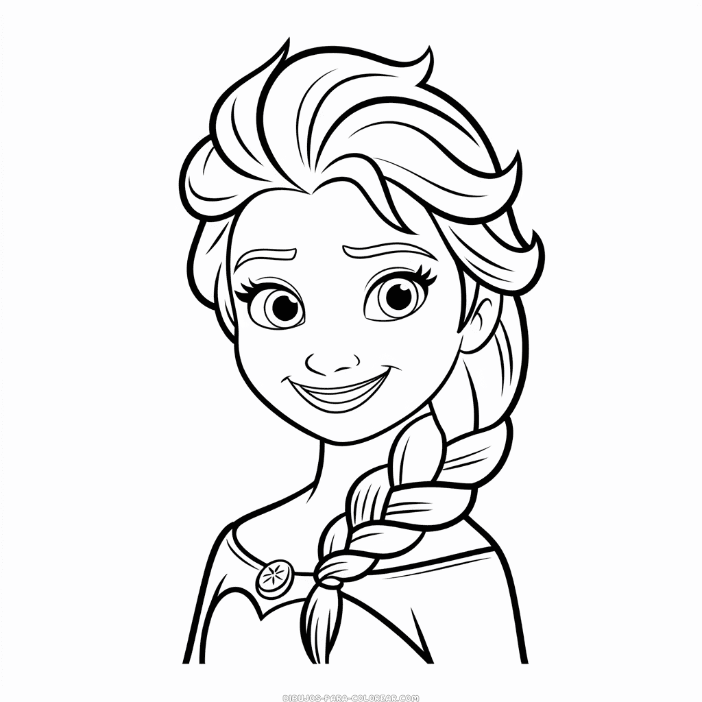 Dibujo de Princesa Disney en Blanco y Negro para Colorear