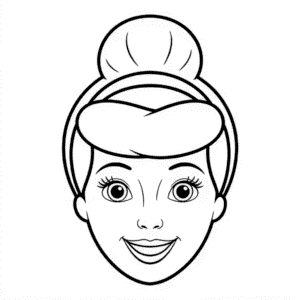 Dibujo de Rostro de Cenicienta para Colorear