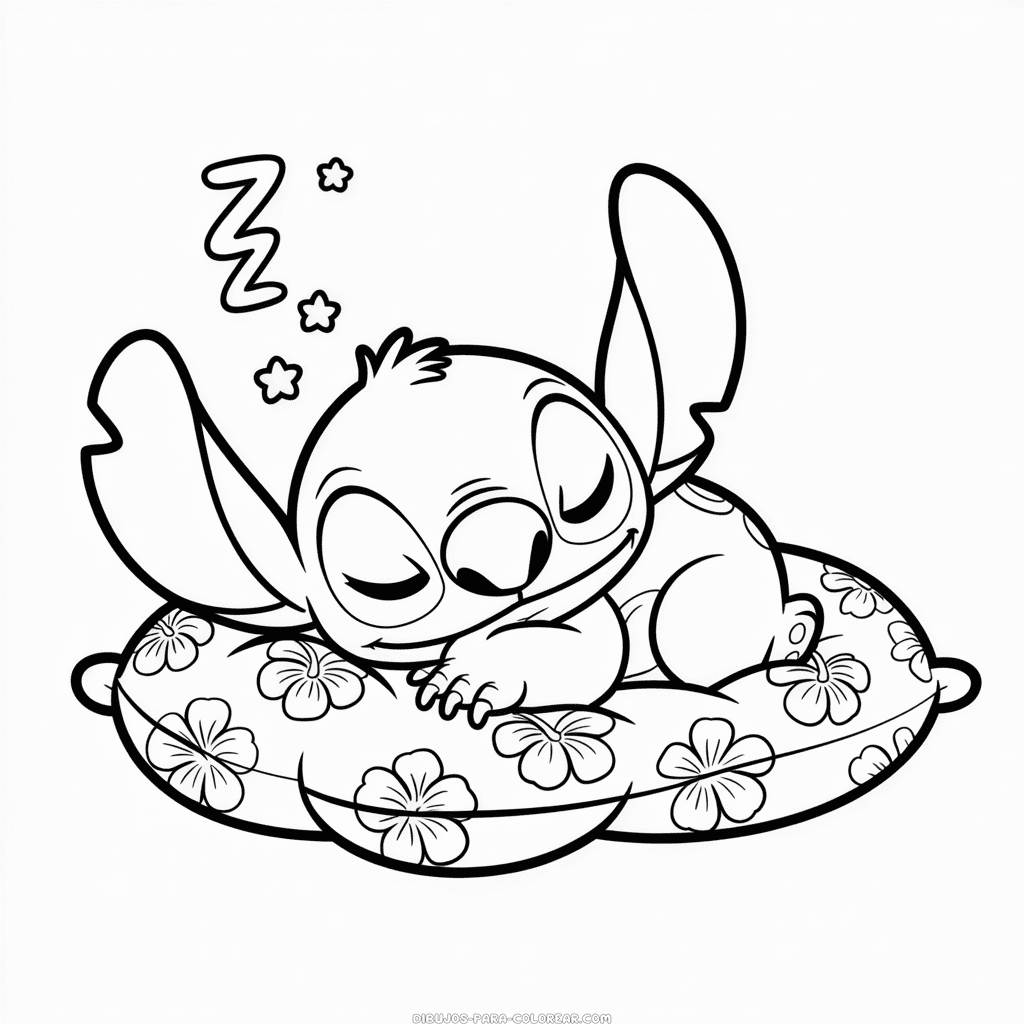 Dibujo de Stitch Durmiendo para Colorear
