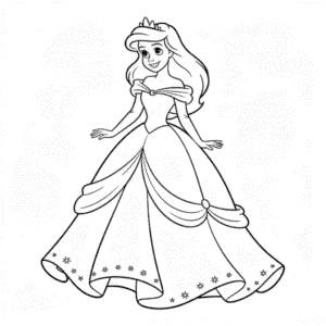 Dibujo de Vestido de Ariel para Colorear