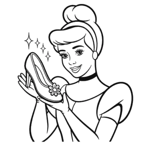 Dibujo de Zapatilla de Cristal de Cenicienta para Colorear