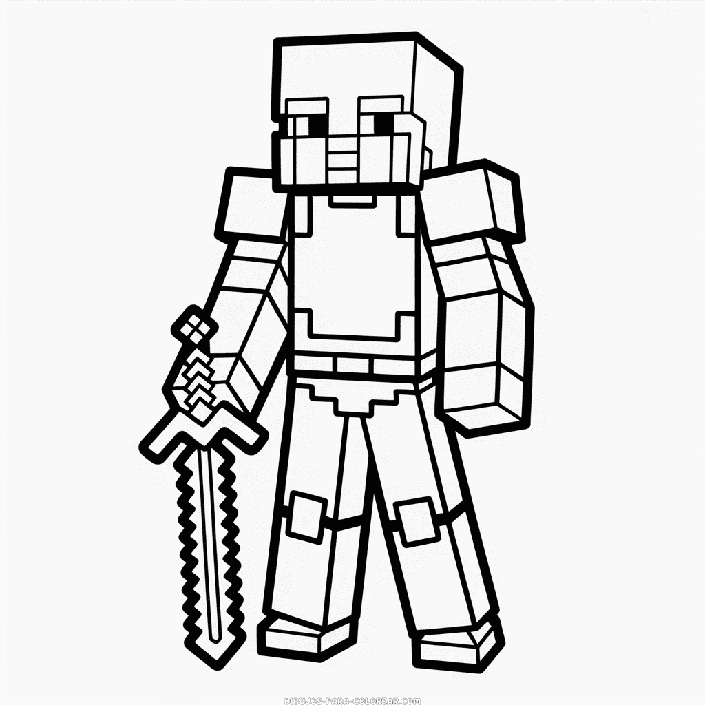 Dibujo de Armadura de Minecraft para Colorear
