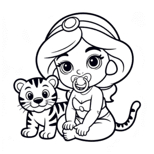 Dibujo de Bebé Jasmín para Colorear