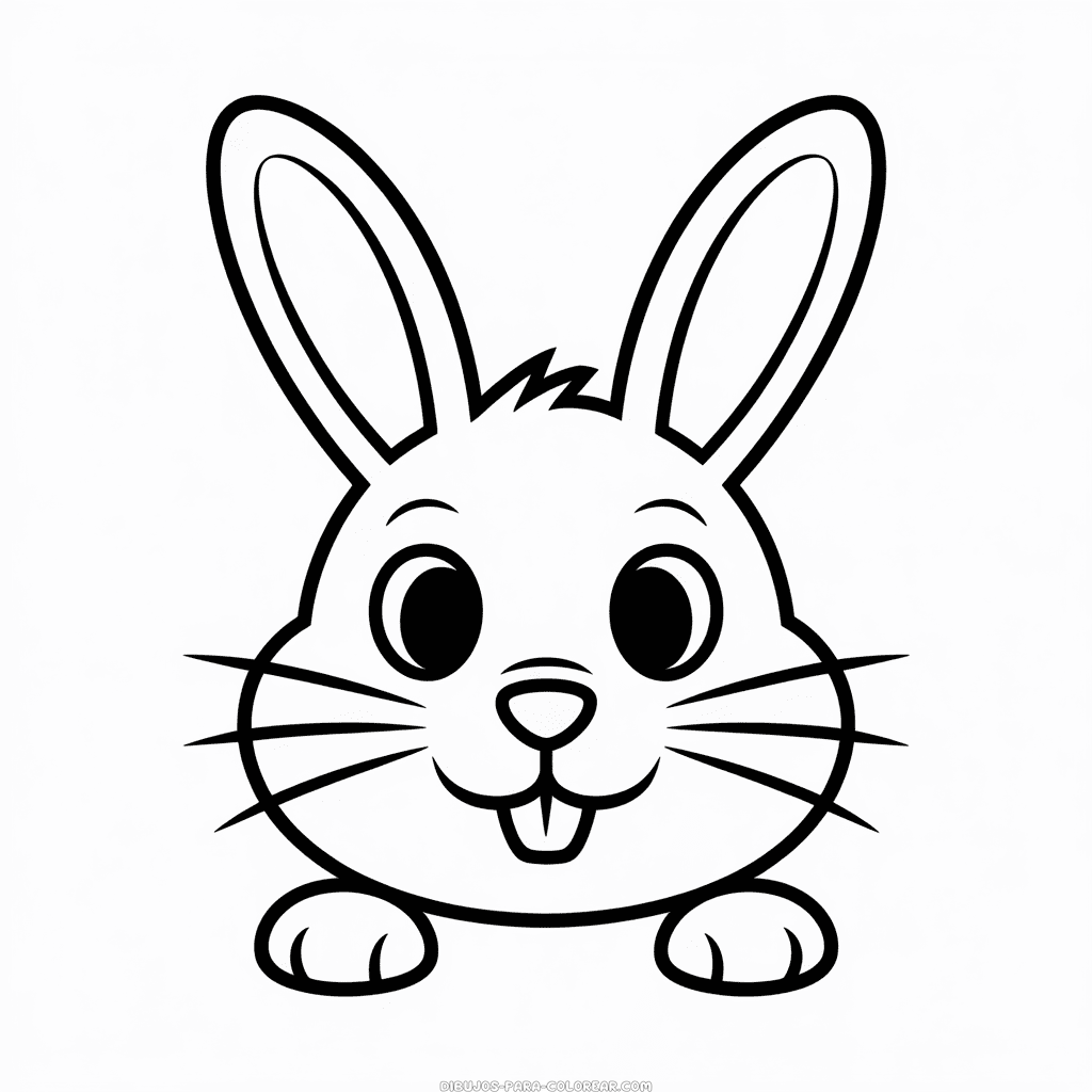Dibujo de Cara de Conejo para Colorear