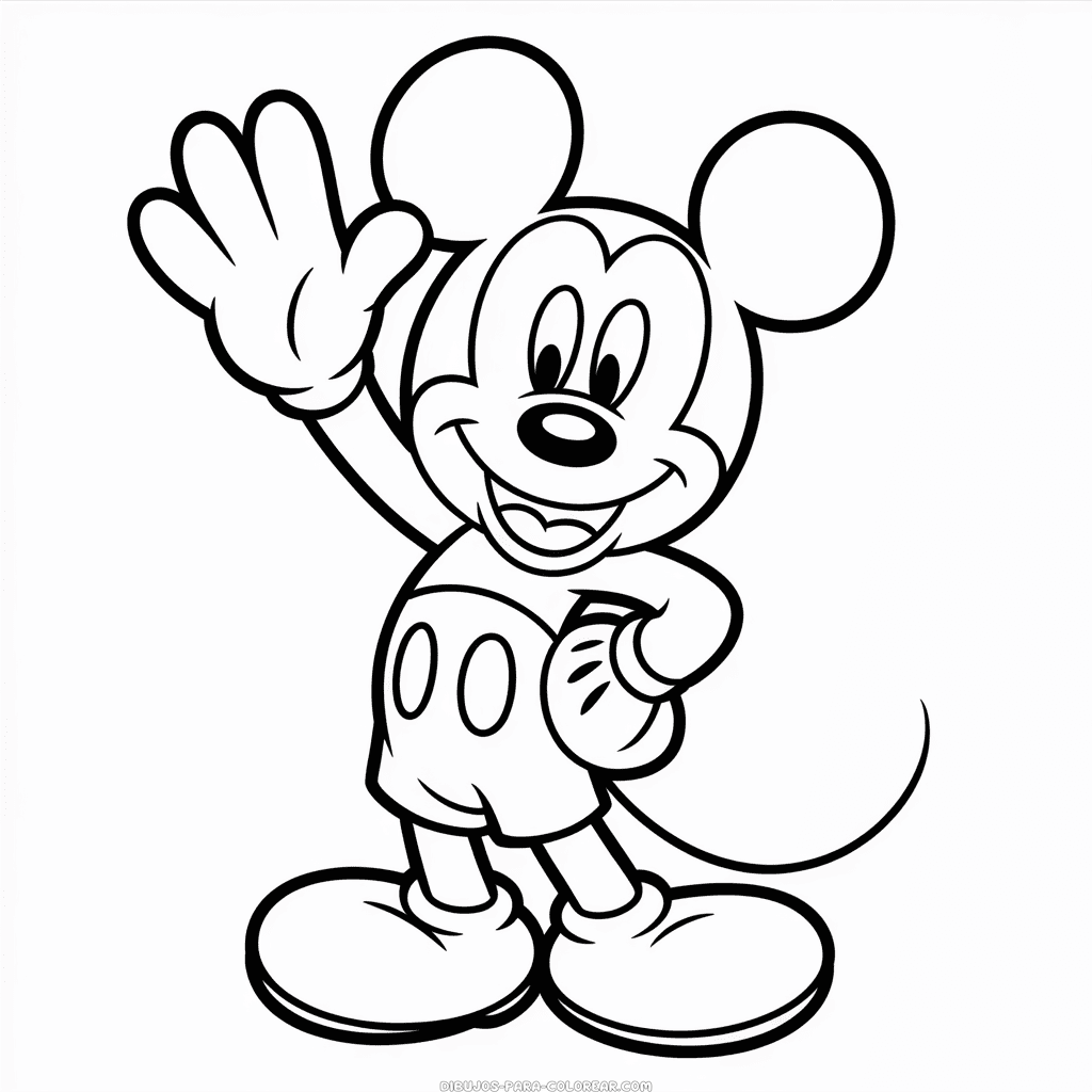 Dibujo de Dibujos animados Mickey Mouse para Colorear