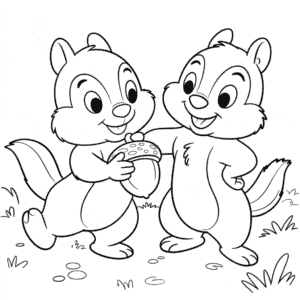 Dibujo de Disney Chip y Dale para Colorear