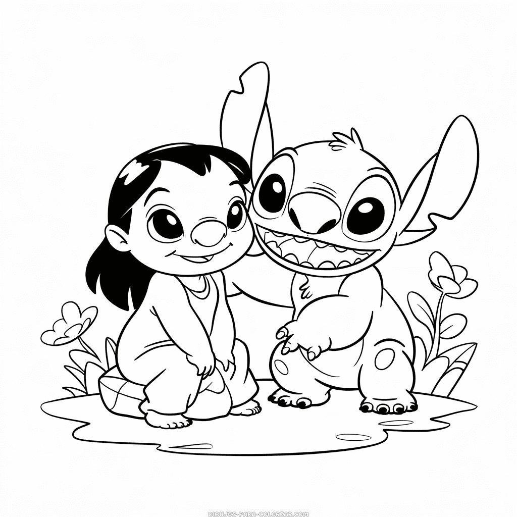 Dibujo de Disney Lilo y Stitch para Colorear