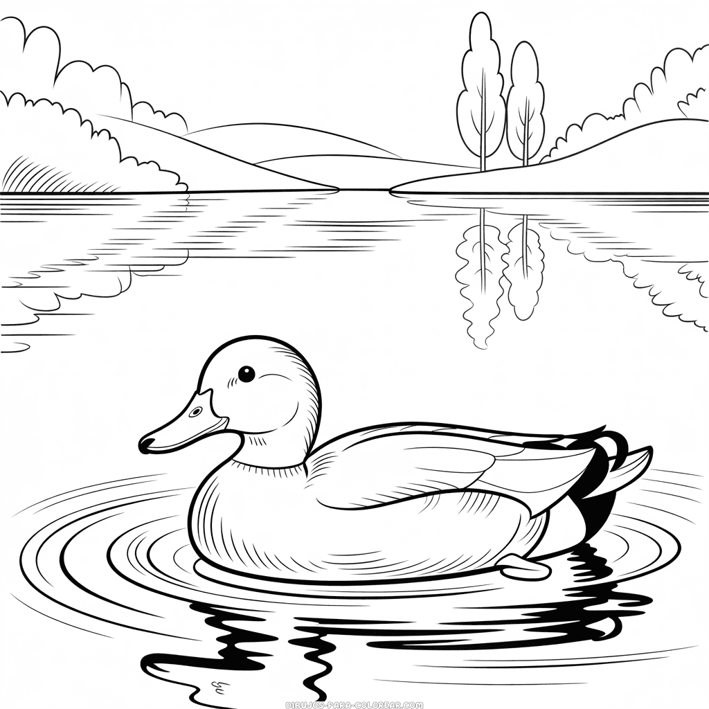 Dibujo de Pato Realista para Colorear