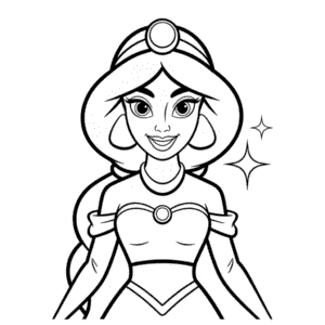 Dibujo de Princesa Disney Jasmín para Colorear