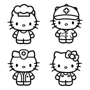 Dibujo de Estética Hello Kitty para Colorear