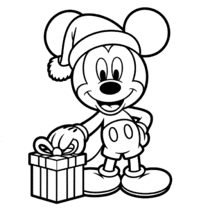 Dibujo de Navidad de Mickey Mouse para Colorear