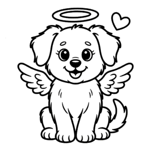 Dibujo de Perro Ángel para Colorear