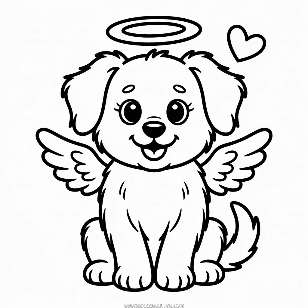 Dibujo de Perro Ángel para Colorear