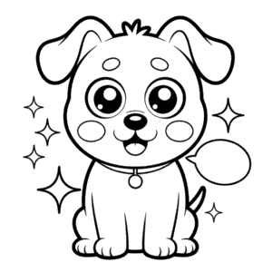 Dibujo de Perro Anime para Colorear