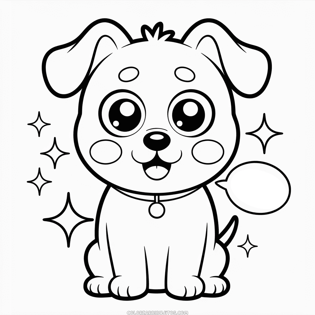 Dibujo de Perro Anime para Colorear